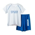 thumbnail image 1 of AOMPMSDX Boys Outfits Set Kids Summer Comfortable Sweat Absorption T Shirt Shorts 2Pc Casual Quick Drying Sports Suit Children's Clothing White 6 Years-7 Years, 1 of 5