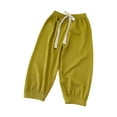 thumbnail image 1 of AOMPMSDX Boys Pants Drawstring Trousers Boy&girl's Solid Color Casual Pants Loose Straight Pants Casual Wide Leg Sweatpants Boys Clothes Green 18-24 Months, 1 of 1