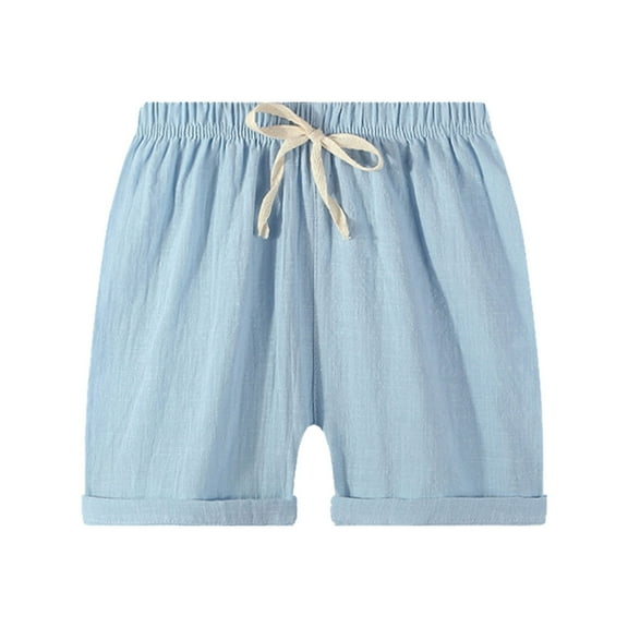 AOMPMSDX Boys Pants Toddler Baby Boy's Pants Casual Harem Pants Solid Color Shorts Casual Pants Plain Color Fan Sports Lace Up Beach Summer Baby Shorts Boys Clothes Black 18 Months-24 Months