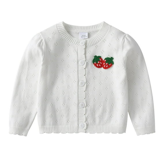 AOMPMSDX Boys Sweaters Baby Girls Cotton Knit Sweater Autumn Solid Long Sleeve Tops Cardigan Clothes 0 Months-6 Months