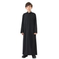 thumbnail image 1 of AOMPMSDX Boys Tops Arabic Thobe Thobe Long Sleeve Kaftan Crew Robe National Teenage Boys Long Sleeve Embroidered Robe Set Arab Children's Wear Robe 4 Years-5 Years, 1 of 7