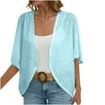 thumbnail image 1 of AOMPMSDX Cardigan For Women Kimono Cardigan Solid Color Summer Loose Cover Ups Casual Lightweight Blouse Beach Boho Shawl Tops XXL Light Blue, 1 of 7