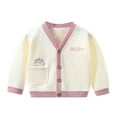thumbnail image 1 of AOMPMSDX Children's Knitwear Spring And Autumn Coats Boys' Sweaters Baby Clothes Girls' Knitted Baby Cardigan Children's Clothes Girls Coat&jacket White 6 Months-12 Months, 1 of 3