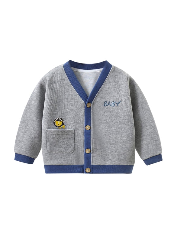 Children's Knitwear Spring And Autumn Coats Boys' Sweaters Baby Clothes Girls' Knitted Baby Cardigan Children's Clothes Girls Coat&jacket Grey 3 Months-6 Months