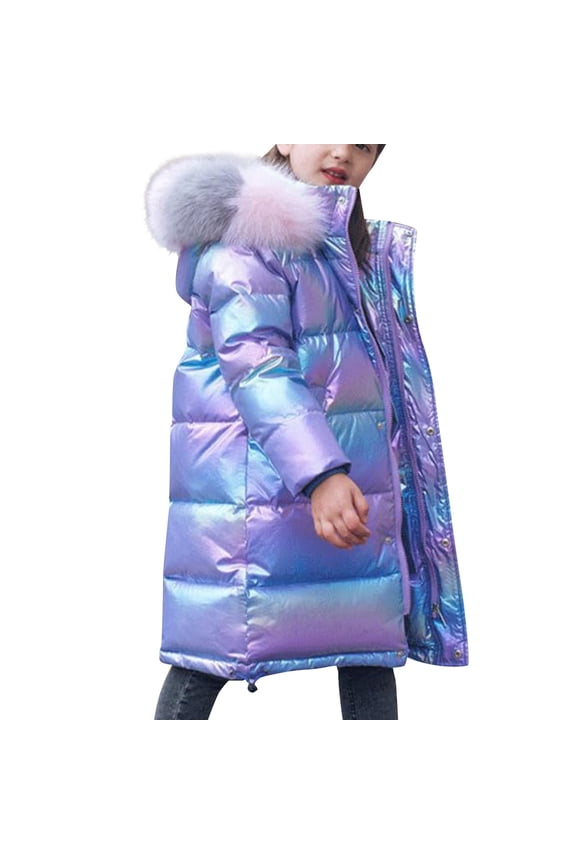 Children's Winter Jacket Girls Winter Hood Outdoor Winter Coat Warm Jacket Thick Quilted Jacket Windproof Cotton Jacket Boys Coat&jacket 8 Years-9 Years