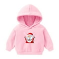 thumbnail image 1 of AOMPMSDX Christmas Prints Toddler Boys Girls Pullover Sweatshirt Children Solid Plus Babies Hooded Color Top Girls Tops Pink 100, 1 of 3