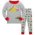 thumbnail image 1 of AOMPMSDX Christmas Toddler Boys Pajamas Dinosaur Cotton Kids 2 Piece Pj'S Long Sleeve Sleepwear Clothes Set Xmas Outfits Grey 4 Years-5 Years, 1 of 5