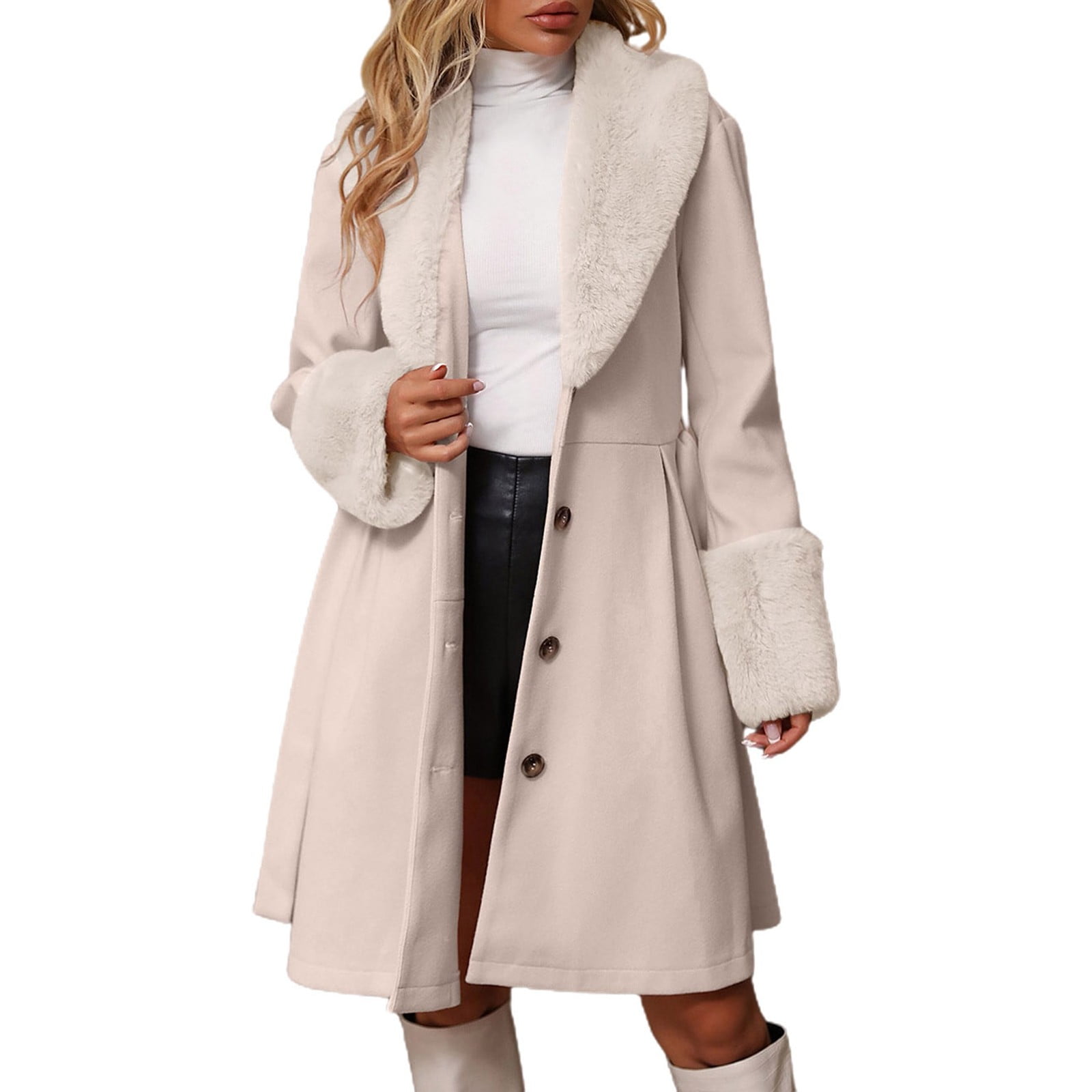 AOMPMSDX Coats For Women Women's Mid Length Lapel Open Front Belted