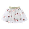 thumbnail image 1 of AOMPMSDX Flower Girl Dress Embroidery Tulle Tutu Skirt With Heart Cherry Pineapple For Girls 1 10 Years White 110(2 Years-3 Years), 1 of 2