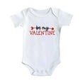 thumbnail image 1 of AOMPMSDX Girls Bodysuits Boys Girls Short Sleeve Valentine's Day Letter Print Romper Bodysuit For Children Clothes 0 Months-3 Months, 1 of 1