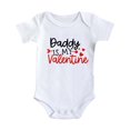 thumbnail image 1 of AOMPMSDX Girls Bodysuits Boys Girls Short Sleeve Valentine's Day Letter Print Romper Bodysuit For Children Clothes Black 12 Months-18 Months, 1 of 5