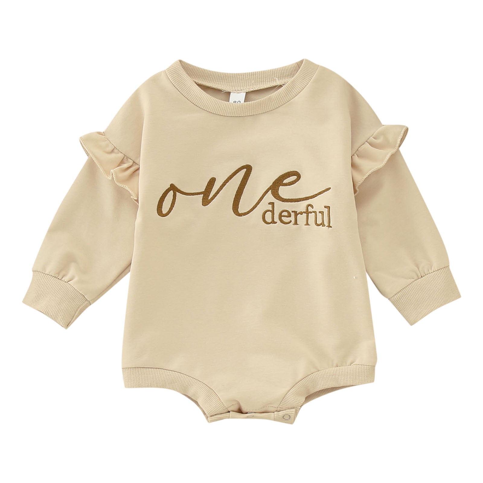 AOMPMSDX Girls Bodysuits Girls Long Sleeve Letter Prints Pullover