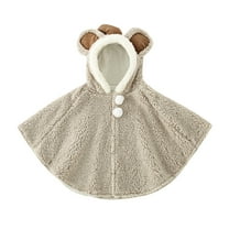 AOMPMSDX Kids Baby Girls Christmas Outwear Thick Warm Hooded Coat Princess Cloak Cape Girls Coat&jacket Grey One Size