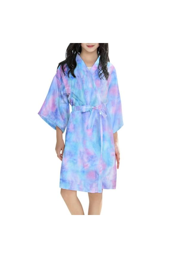 Girls Pajamas Kids Bathrobe Love Printed Baby Kimono Coat Robes Children Sleepwear Toddler Nightgown Size 11-14 Y