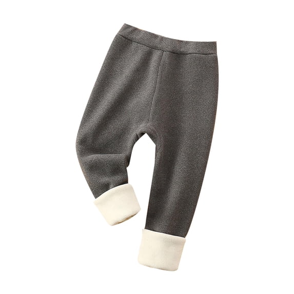 AOMPMSDX Autumn And Winter Children's Thick Long Trousers Winter Thermal Pants Boy's And Girl's Baby Cotton Pants Winter Pants Grey 8 Years-9 Years