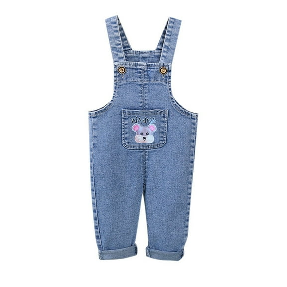 AOMPMSDX Girls Pants Boys Girls Denim Pants Baby Denim Overalls For Toddler Girls Clothes Purple 6 Months-12 Months