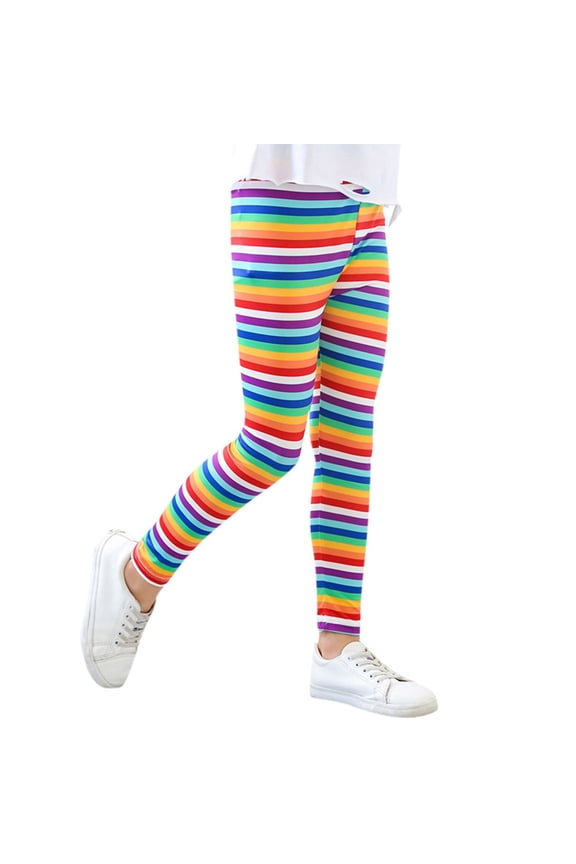 Girls Pants Girls Ankle Length Leggings Printing Flower Kids Classic Stretch Pants Girls Clothes Red 2 Years-3 Years