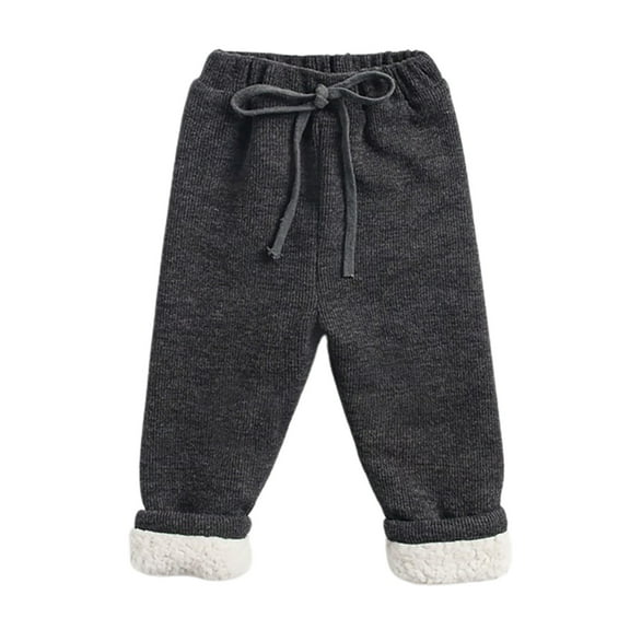 AOMPMSDX Girls Pants Toddler Girl Boys Solid Loose Pants Casual Warm Pants For Children Fall Winter Clothes Girls Clothes Black 3 Years-4 Years