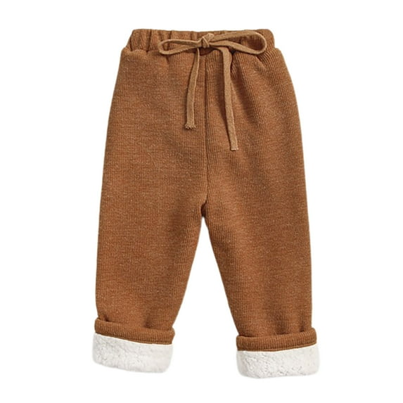 AOMPMSDX Girls Pants Toddler Girl Boys Solid Loose Pants Casual Warm Pants For Children Fall Winter Clothes Girls Clothes Gold 6 Months-12 Months