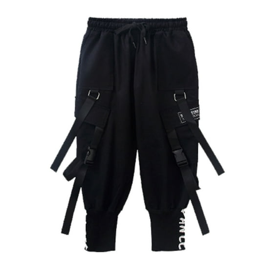 AOMPMSDX Girls Pants Tollder Boys Girl Fashion Waist Flare Pants Casual Long Pants Jeans Cargo Pants Trousers Girls Clothes Black 7 Years-8 Years