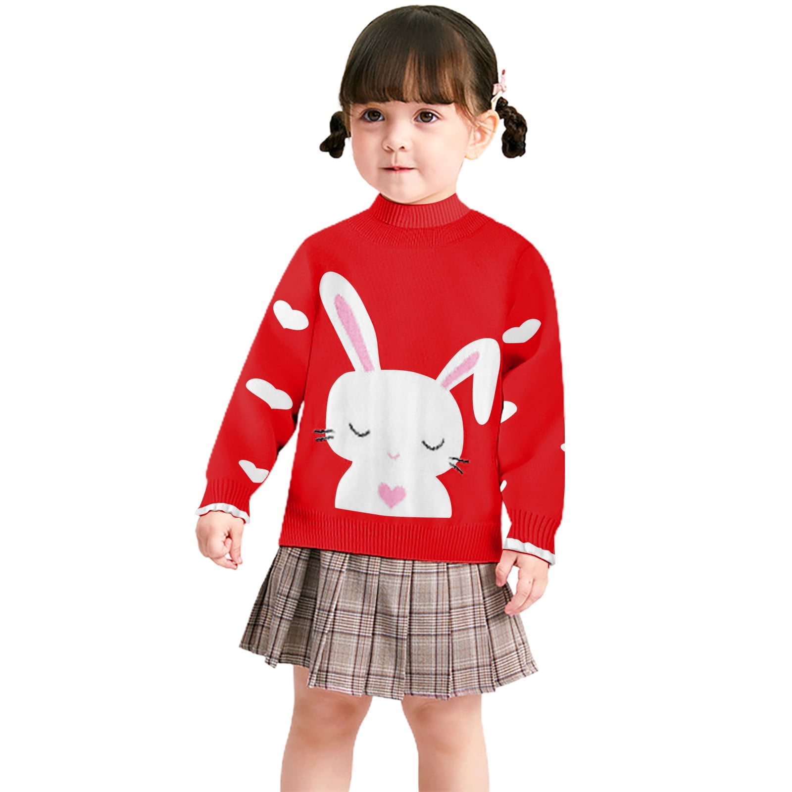 AOMPMSDX Girls Sweaters Kids Toddler Baby Girls Flower Print Long