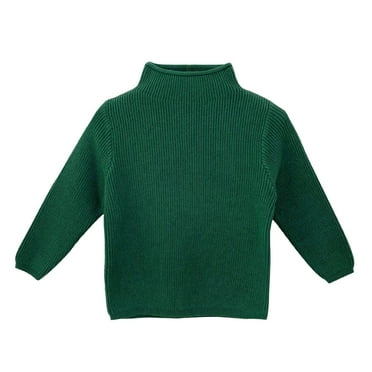AOMPMSDX Girls Sweaters Toddler Children Boys Girls Ribbed Half Turtleneck Winter Sweater Base Sweater Solid Color C 18 Months-24 Months