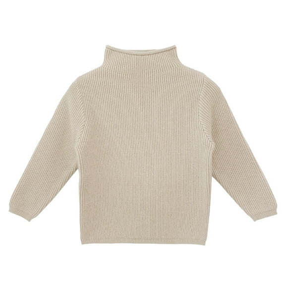 AOMPMSDX Girls Sweaters Toddler Children Boys Girls Ribbed Half Turtleneck Winter Sweater Base Sweater Solid Color D 4 Years-5 Years