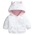 thumbnail image 1 of AOMPMSDX Girls Winter Coat Rabbit Ears Hooded Jacket Zipper Thicken Windproof Warm Outwear Girls Coat&jacket White 6 Months-9 Months, 1 of 8