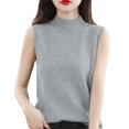 thumbnail image 1 of AOMPMSDX Half Turtleneck Vest Women's Sleeveless Bottoming Shirt Comfy Trendy Sweaters Outerwear Coats Comfy Trendy Winter Tops Outerwear Coats L Grey, 1 of 6