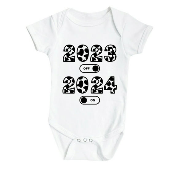 AOMPMSDX Happy New Years Baby Romper My First New Years Outfits Girl Boy Bodysuit Black 12 Months-18 Months