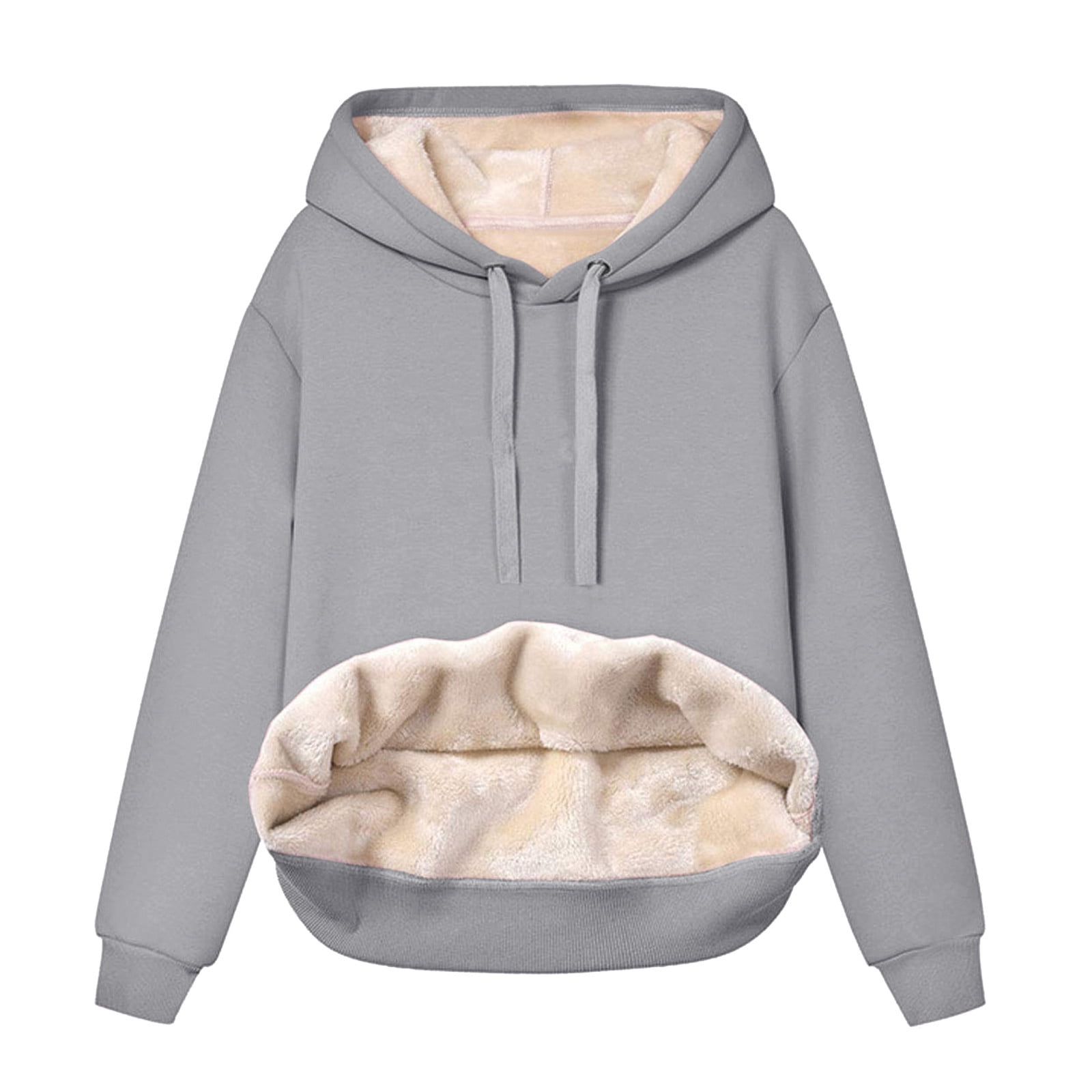 AOMPMSDX Hoodies u0026 Sweatshirts For Women Trendy Dressy Casual Thick Hoodie  Sweatshirt Lined Winter Velvet Warm Hoodie V Neck Long Sleeve Underwear  Tops Blouse Womens Hoodies - Walmart.com