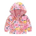 thumbnail image 1 of AOMPMSDX Kids Baby Windproof Coat Hooded Print Zipper Grils Toddler Boys Autumn Jacket Boys Coat&jacket Boys Coat&jacket Pink H 12 Months-18 Months, 1 of 5