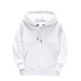 thumbnail image 1 of AOMPMSDX Kids Child Toddler Boys Girls Solid Long Sleeve Patchwork Hooded Thickened Warm Sweatshirt Pullover Blouse Tops Outfits Clothes Toddler Hoodies And Sweatshirts White 140(6 Years-8 Years), 1 of 4