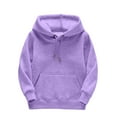 thumbnail image 1 of AOMPMSDX Kids Child Toddler Boys Girls Solid Long Sleeve Patchwork Hooded Thickened Warm Sweatshirt Pullover Blouse Tops Outfits Clothes Kids Hoodies And Sweatshirts 160(10 Years-12 Years), 1 of 1