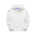thumbnail image 1 of AOMPMSDX Kids Child Toddler Boys Girls Solid Long Sleeve Patchwork Hooded Thickened Warm Sweatshirt Pullover Blouse Tops Outfits Clothes White 3 Years-4 Years, 1 of 6