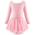 thumbnail image 1 of AOMPMSDX Long Sleeve Ballet Skirted Leotards Dance Dresses Tutu Outfit For Ballerina Toddler Girls Red 4 Years-5 Years, 1 of 2