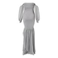 thumbnail image 1 of AOMPMSDX Maternity Clothes Feeding Dress Supplier Maternity Dress Women Mesh Sleeveless Trailing Photoshoot Dress Grey L, 1 of 6