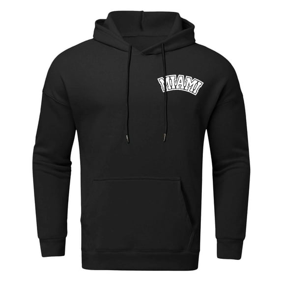 AOMPMSDX Men'S Hoody Casual Hooded Sweater Printed Coat Gym Workout Active Long Sleeve Pullover Lightweight Hoodie Black Casual Tops S