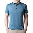 thumbnail image 1 of AOMPMSDX Men'S Short Sleeve Shirts Regular Fit Casual Business Golf Shirts For Men Blue XL, 1 of 8