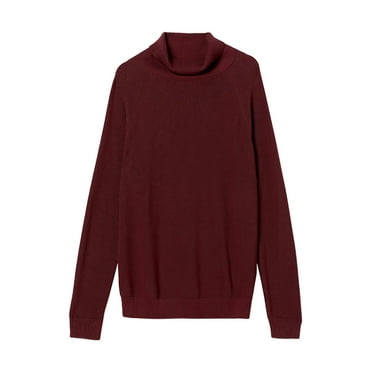 AOMPMSDX Men's Fall And Winter Fashion Simple High Neck Warm Sweater Bottoming Shirt Comfy Trendy Sweaters Outerwear Coats Comfy Trendy Winter Tops Outerwear Coats S Red