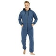 thumbnail image 1 of AOMPMSDX Mens Pajama Sets Long Sleeve Printed Jumpsuit Zipper Hood Pyjamas Nightwear With Pockets Casual Sleepwear Set Cozy Nightwear Set Blue Nightgowns For Men L, 1 of 9