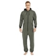 thumbnail image 1 of AOMPMSDX Mens Pajama Sets Long Sleeve Printed Jumpsuit Zipper Hood Pyjamas Nightwear With Pockets Casual Sleepwear Set Cozy Nightwear Set Green Nightgowns For Men M, 1 of 7