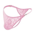 thumbnail image 1 of AOMPMSDX Mens Underpants Lace Thong Briefs Breathable Briefs On Both Sides Open Deduction Underwears, 1 of 4