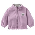thumbnail image 1 of AOMPMSDX Mid Sized Child Coat Zipper Coat Children'S Thick Coat Autumn And Winter Color Casual Long Sleeve Stand Collar Solid Color Coat Purple 8 Years-9 Years, 1 of 4