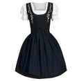 thumbnail image 1 of AOMPMSDX Oktoberfest Womens Dresses Plus Size Square Neck Midi Dress with Apron Party 2PCS Set, 1 of 4