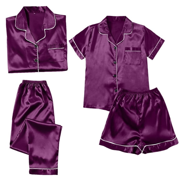 AOMPMSDX Pajamas For Women Set 4Pcs Plus Size For Casual Lace Suspenders Shorts Home Wear Nightgowns For Women XXXXXL
