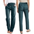 thumbnail image 1 of AOMPMSDX Pants For Women Ladies Casual Pants Solid Cotton And Pants With Pocket Long Pants Ag Daily Trousers XXXL, 1 of 6