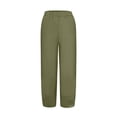 thumbnail image 1 of AOMPMSDX Pants For Women Pant Cotton Women Waist Crop Loose Colour Pure And Pants Elastic With Pocket Women Casual Pants Army Green Casual Shorts XXL, 1 of 6