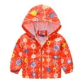 thumbnail image 1 of Jacket For Toddler Print Windproof Autumn Zipper Hooded Baby Boys Grils Boys & Kids Coat & Outerwear Orange 18 Months-24 Months, 1 of 7