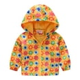 thumbnail image 1 of AOMPMSDX Print Windproof Autumn Zipper Kids Hooded Jacket Coat Baby Boys Toddler Grils Boys Coat&jacket Boys Coat&jacket Yellow 2 Years-3 Years, 1 of 8